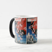 タイムレス日本：ヴィンテージ旅行ポスター モーフィングマグカップ (正面左)