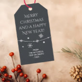 タイムレス暗い石板グレイのクリスマスフォトギフトラベル ギフトタグ