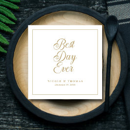 タイムレス最高のデー常に金ゴールドアントエレガントな結婚式 スタンダードカクテルナプキン