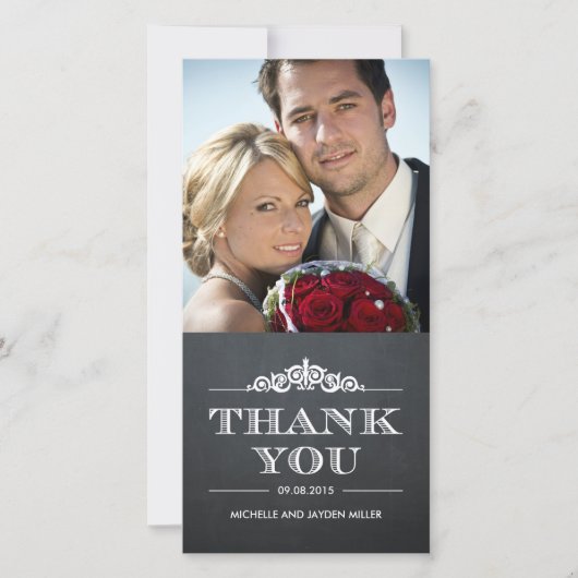 タイムレス気持ちサンキューカード- Chalkboard サンキューカード (正面)