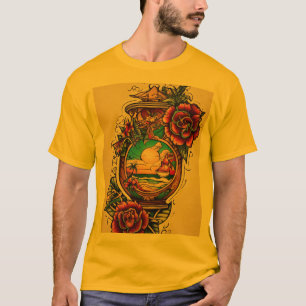 タイムレス熱帯タトゥーTシャツデザイン – モンテレ Tシャツ