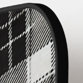 タイムレス白黒の格子模様 ピックルボールラケット (左詳細)