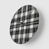 タイムレス白黒の格子模様 ラウンド壁時計 (傾斜)