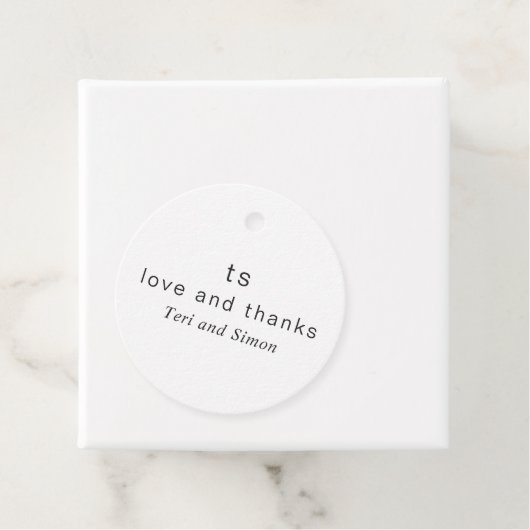 タイムレス白黒モノグラムモダン結婚ズ フェイバータグ (インサイチュ)