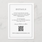 タイムレス白黒QRコードエレガントな結婚式 エンクロージャーカード (正面)