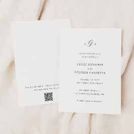 タイムレス白黒QRコードエレガントな結婚式 セーブザデート