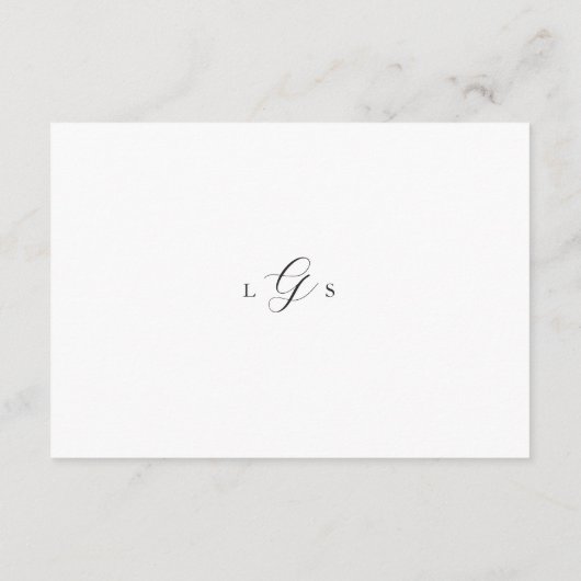 タイムレス白黒QRコードエレガントな結婚式 出欠カード (裏面)