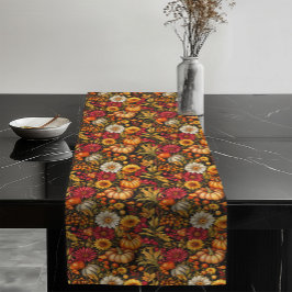 タイムレス秋フローラテーブルランナーウォームト自然ーン ロングテーブルランナー