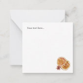 タイムレス素朴な農家ウッドトナカイのクリスマス ノートカード (裏面)