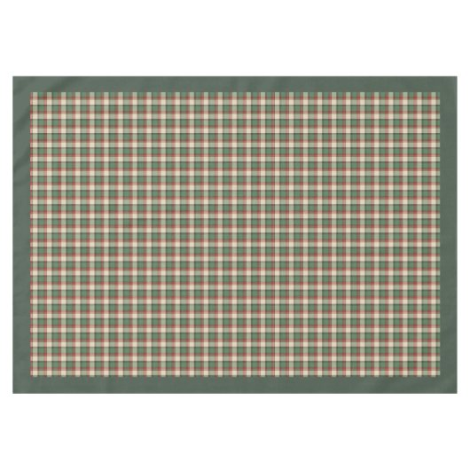 タイムレス素朴タータンチェックプレイドパターンのクリスマス テーブルクロス (正面(横))