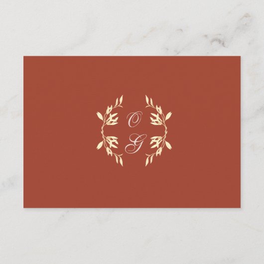 タイムレス素朴フローラ結婚 エンクロージャーカード (裏面)