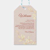 タイムレス素朴フローラ結婚 ギフトタグ (正面)