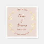 タイムレス素朴フローラ結婚 スタンダードカクテルナプキン (正面)