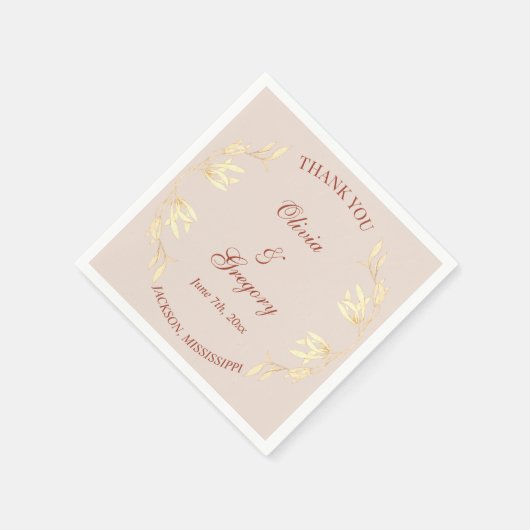 タイムレス素朴フローラ結婚 スタンダードカクテルナプキン (角)