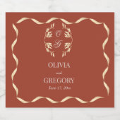 タイムレス素朴フローラ結婚 スパークリングワインラベル (シングルラベル)