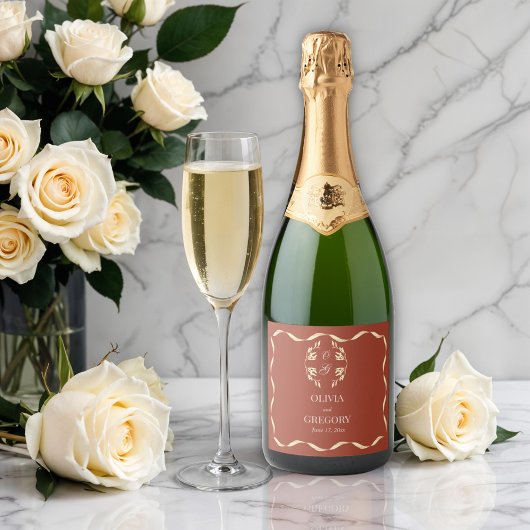 タイムレス素朴フローラ結婚 スパークリングワインラベル