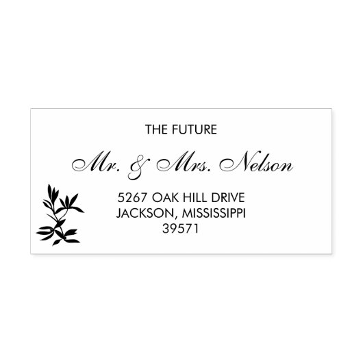 タイムレス素朴フローラ結婚 セルフインキングスタンプ (デザイン)