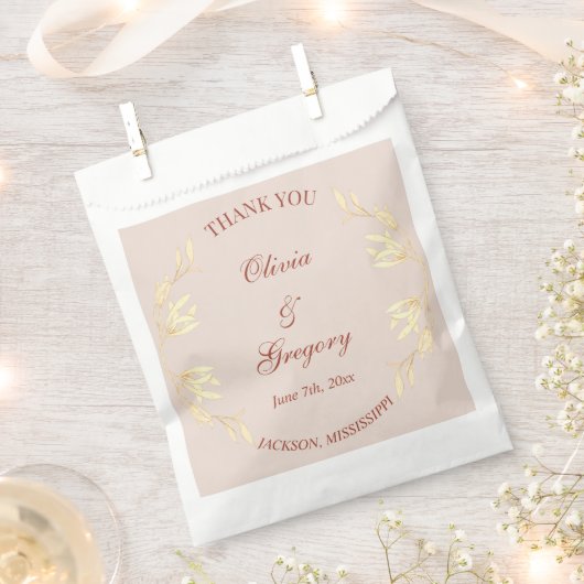 タイムレス素朴フローラ結婚 フェイバーバッグ (クリップ留めされた状態)