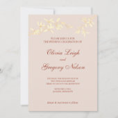 タイムレス素朴フローラ結婚 招待状 (正面)