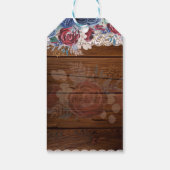 タイムレス素朴ブルーブルゴーニュフローラレース結婚ズ ギフトタグ (裏面)