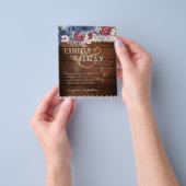 タイムレス素朴ブルーブルゴーニュフローラレース結婚ズ チラシ (手)