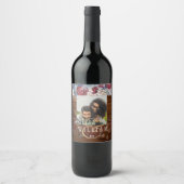 タイムレス素朴ブルーブルゴーニュフローラレース結婚ズ ワインラベル (正面)