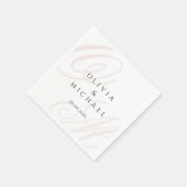 タイムレス結婚のナプキンス名前をカスタムする&日付 スタンダードカクテルナプキン (角)