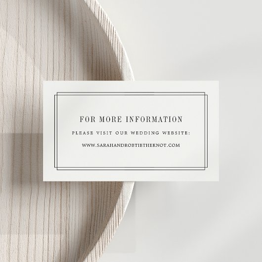 タイムレス結婚のWebサイトカード |白黒 エンクロージャーカード