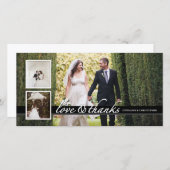 タイムレス結婚シックの3枚のフォトカード サンキューカード (正面/裏面)