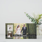 タイムレス結婚シックの3枚のフォトカード サンキューカード (スタンド正面)