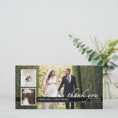 タイムレス結婚シックの3枚のフォトカード サンキューカード (スタンド正面)
