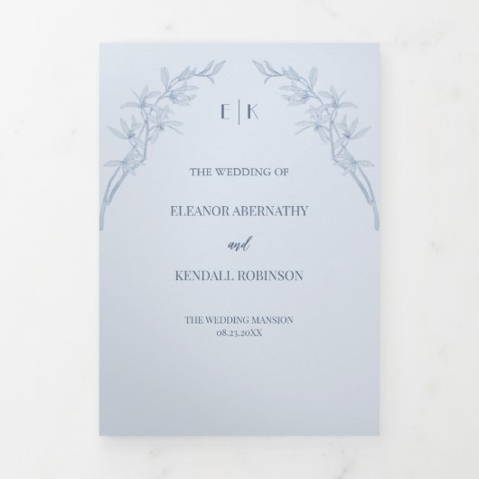 タイムレス結婚フラワーの三折招待状 三つ折りクリスマスカード (カバー)