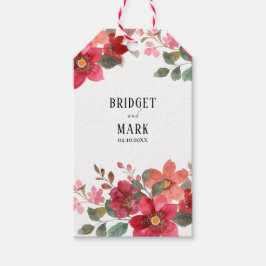 タイムレス結婚レッド ギフトタグ