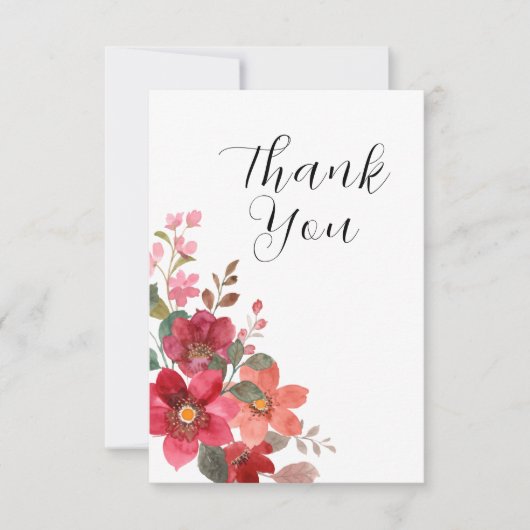 タイムレス結婚レッド サンキューカード (正面)