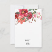 タイムレス結婚レッド サンキューカード (裏面)