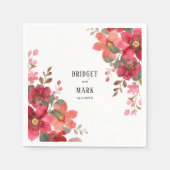 タイムレス結婚レッド スタンダードカクテルナプキン (正面)