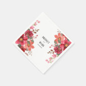 タイムレス結婚レッド スタンダードカクテルナプキン (角)