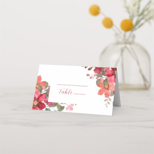 タイムレス結婚レッド プレイスカード (正面)