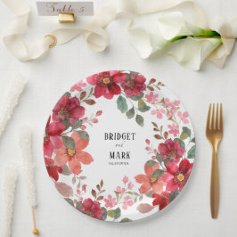 タイムレス結婚レッド ペーパープレート