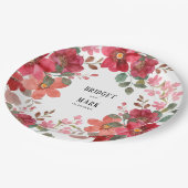 タイムレス結婚レッド ペーパープレート (アングル)