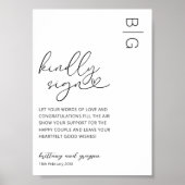 タイムレス結婚白黒のゲストブック記号 ポスター (正面)