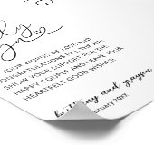 タイムレス結婚白黒のゲストブック記号 ポスター (角)