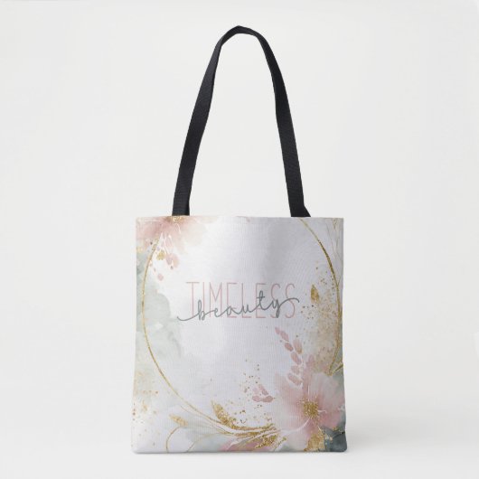 タイムレス美しい – ザララルクセタン&金ゴールド大理石 トートバッグ (正面)