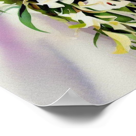 タイムレス美しい、ブライダルカスケーディングブーケ2、 ポスター (角)