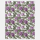 "タイムレス美しい：紫色の地方ヴィンテージバラ" フリースブランケット (正面)