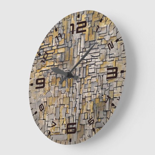 タイムレス調和:ピートモンドリアンウォールクロック ラージ壁時計 (傾斜)