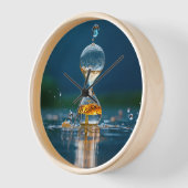 "タイムレス調和 – ラウンドナチュラルウッドウォールクロック" 壁時計 (傾斜)