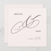 タイムレス赤面スクエアウェディング日付を保存 セーブザデート (正面/裏面)