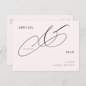 タイムレス赤面結婚式の日付の保存 ポストカード (正面/裏面)