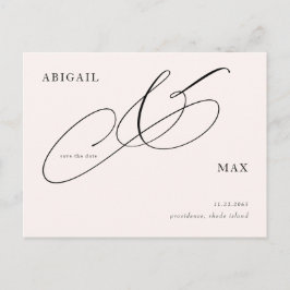 タイムレス赤面結婚式の日付の保存 ポストカード